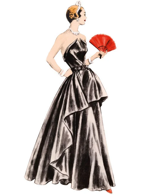 Chic Wrap Party Dress for Stylish Look -Vogue Vintage Evening Dress V1963