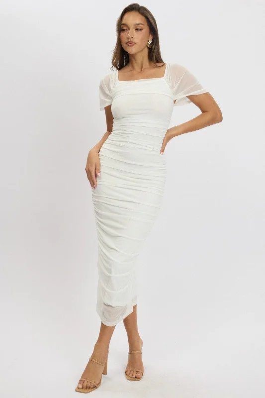 Women's Black Lace Satin Bodycon Dress -White Bodycon Dress Mesh