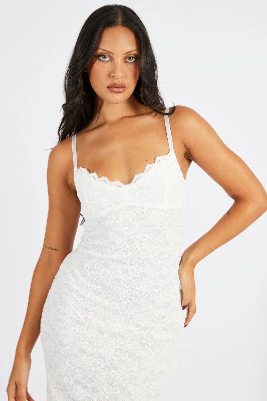 Red Satin Off-shoulder Bodycon Dress -White Bodycon Dress Strappy Lace