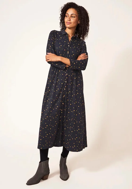 Women's Printed Shirt Dress for Casual Wear-White Stuff Carmen Jersey Shirt Dress, Dark Grey Women's Printed Shirt Dress for Casual Wear-White Stuff Carmen Jersey Shirt Dress, Dark Grey