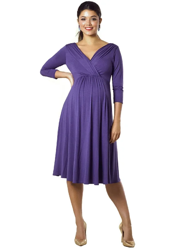 Maternity Dresses with Sleeves for Comfort -Willow Maternity & Nursing Dress - Grape Maternity Dresses with Sleeves for Comfort -Willow Maternity & Nursing Dress - Grape