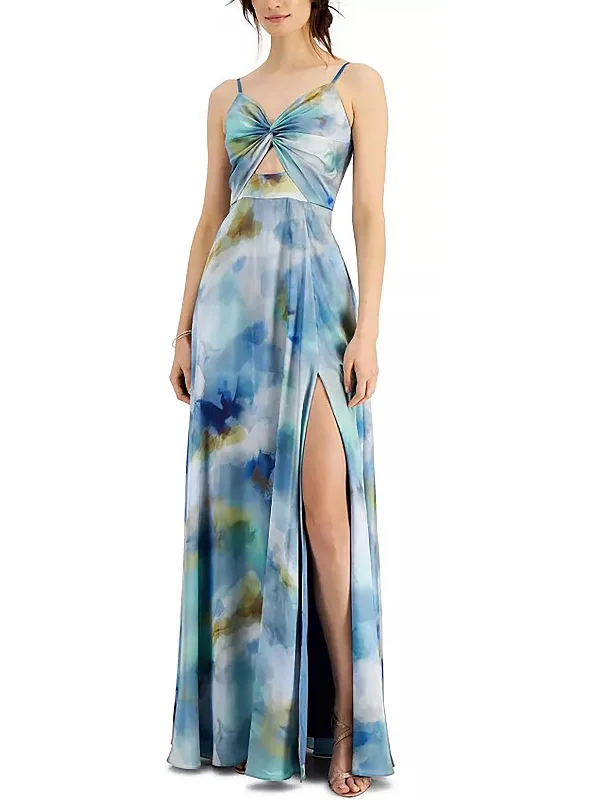 Strapless Floral Party Dress for Outdoor Events -Womens A-Line Maxi Evening Dress
