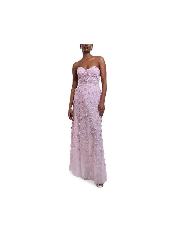 Tuxedo Party Dress for Formal Dinner -Womens Applique Maxi Evening Dress