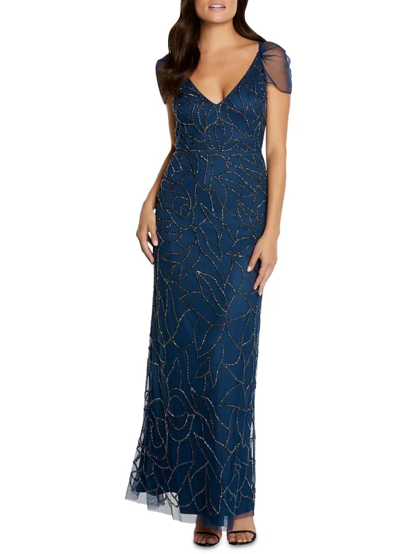 Chic Wrap Party Dress for Stylish Look -Womens Beaded Long Evening Dress