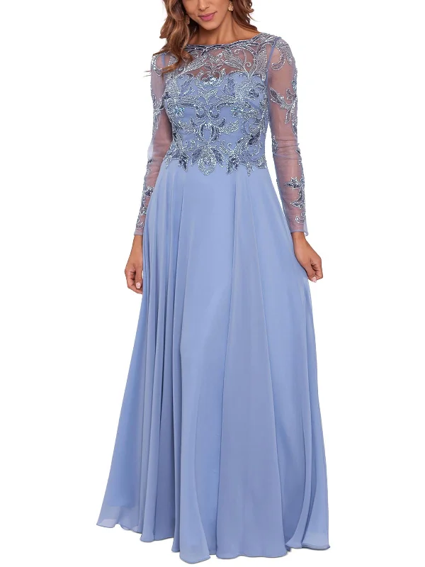 Romantic Lace Party Dress for Engagement Party -Womens Beaded Maxi Evening Dress