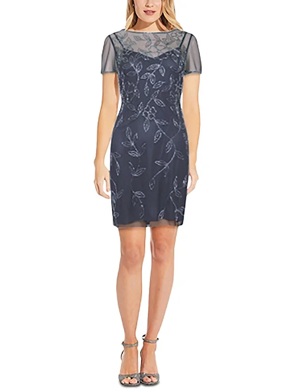 Cutout Party Dress for Bold Appeal -Womens Beaded Mini Cocktail and Party Dress