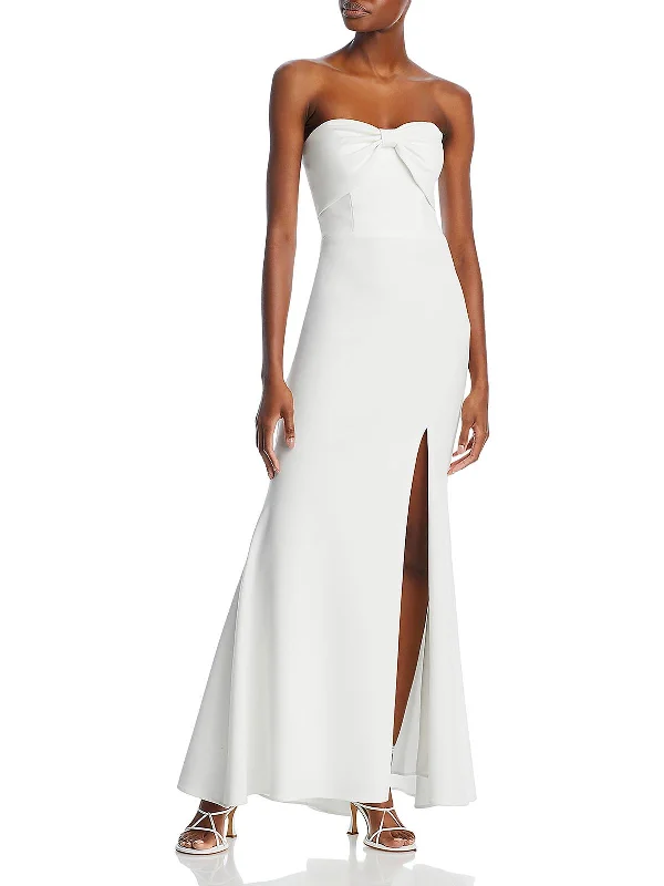Classic A-Line Party Dress for Timeless Elegance -Womens Bow Long Evening Dress