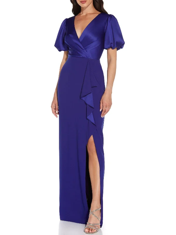 Full Skirt Party Dress for Retro Style -Womens Cascade Ruffle Formal Evening Dress