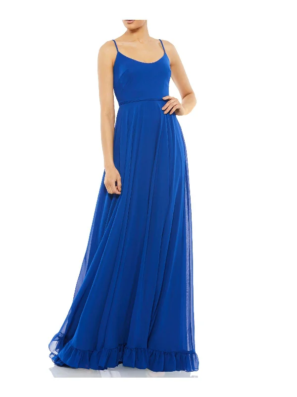 Lace Detail Party Dress for Sophisticated Touch -Womens Chiffon Maxi Evening Dress