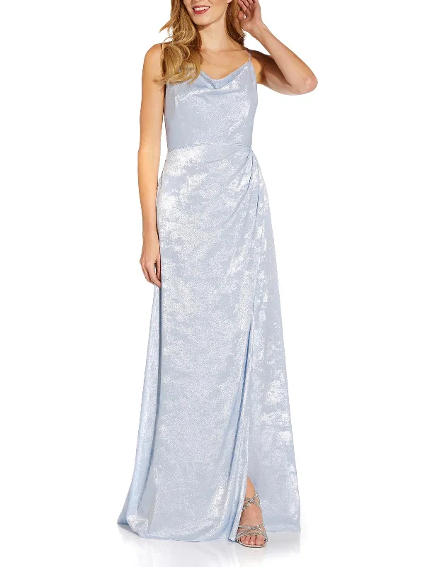 Simple Shift Party Dress for Casual Affair -Womens Cowl Neck Maxi Evening Dress