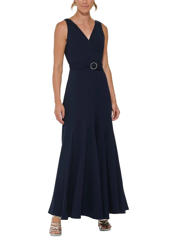 Floor-Length Satin Party Dress for Formal Affair -Womens Crepe Long Evening Dress