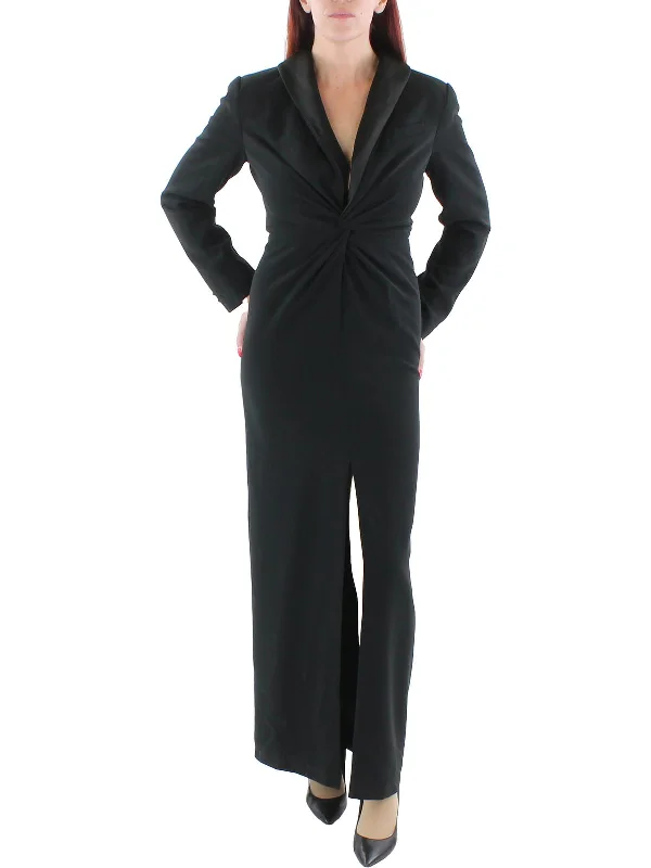 Black and White Party Dress for Classic Appeal -Womens Crepe Long Sleeves Evening Dress Black and White Party Dress for Classic Appeal -Womens Crepe Long Sleeves Evening Dress