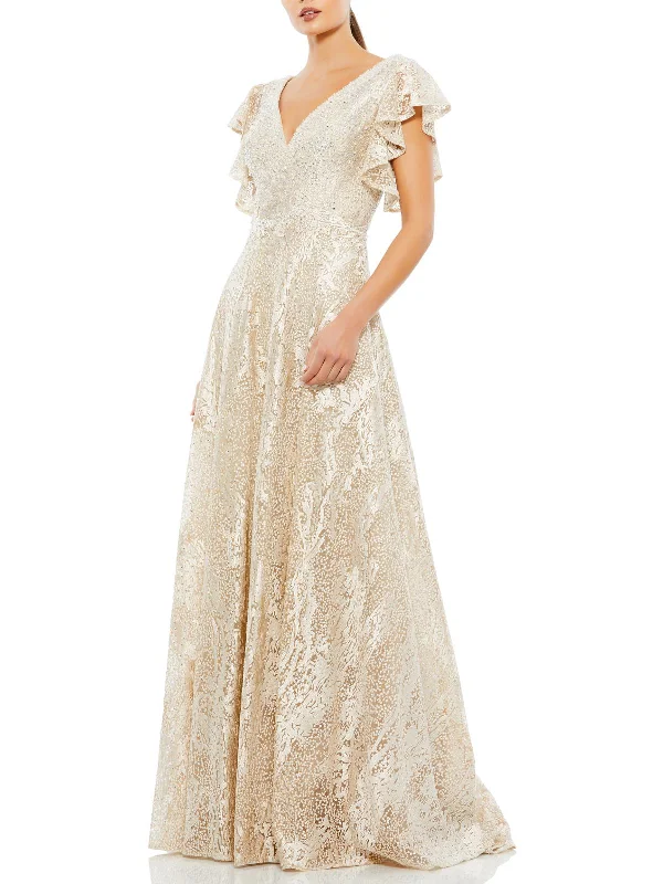 Tulle Layered Party Dress for Volume -Womens Embellished A-Line Evening Dress