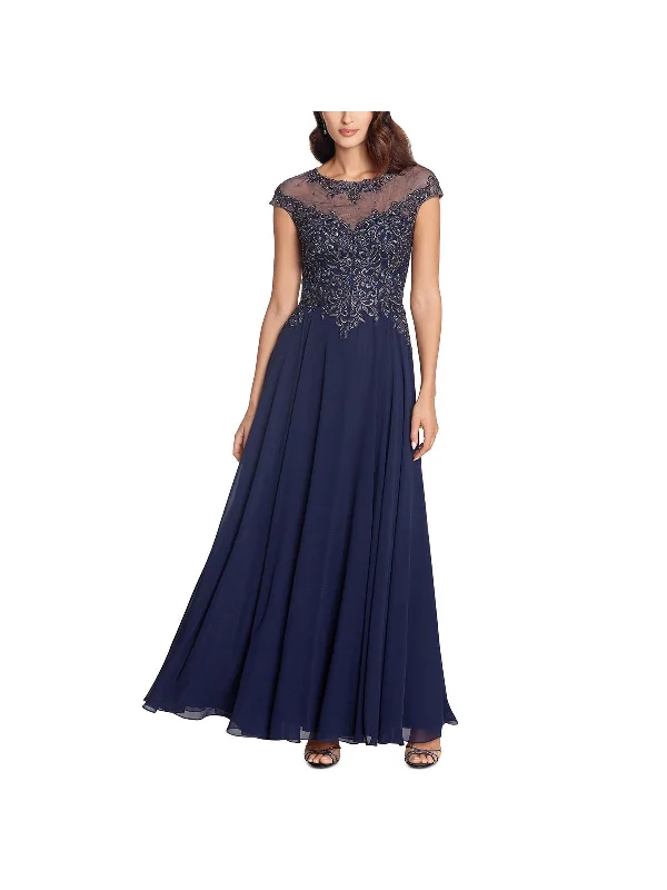Back Tie Party Dress for Adjustable Fit -Womens Embellished Embroidered Evening Dress