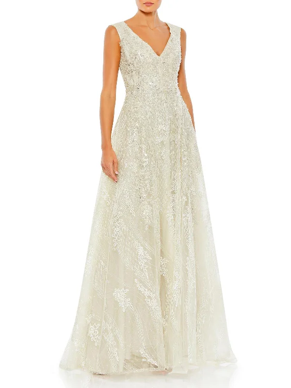 Fitted Mermaid Party Dress for Elegant Fit -Womens Embellished Long Evening Dress