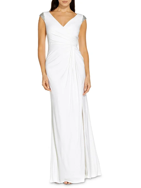 Fit-and-Flare Party Dress for Stylish Comfort -Womens Embellished Maxi Evening Dress