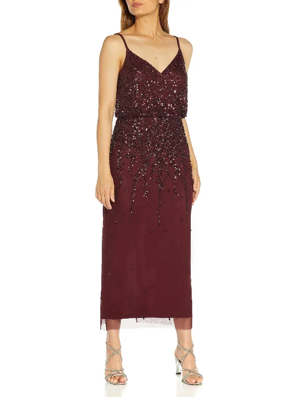 Cold Shoulder Party Dress for Elegant Vibe -Womens Embellished Maxi Evening Dress