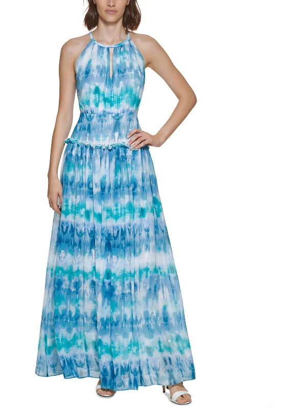 Midi-Length Party Dress for Evening Gatherings -Womens Embellished Maxi Evening Dress