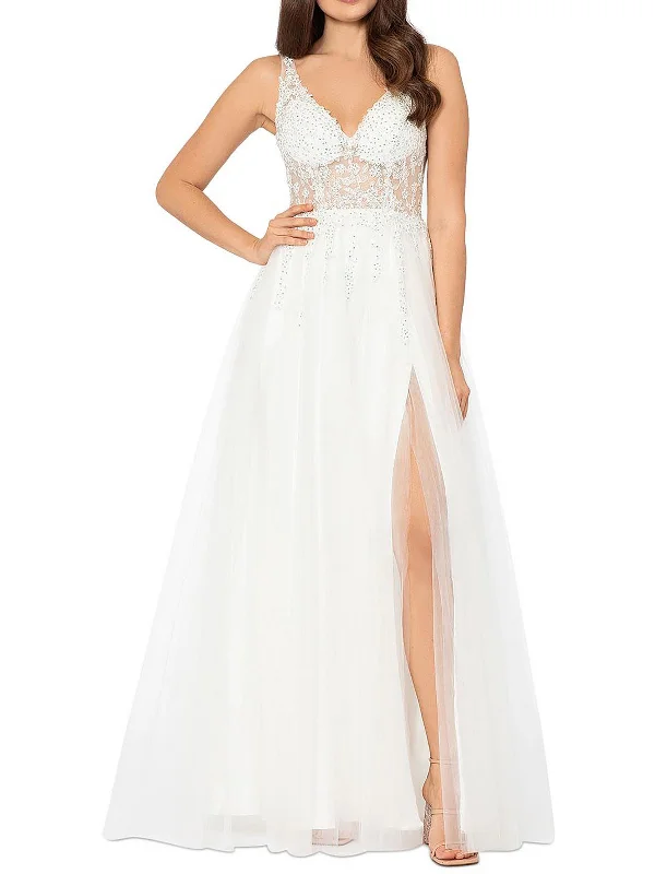 Wide Sleeve Party Dress for Trendy Style -Womens Embellished Maxi Evening Dress