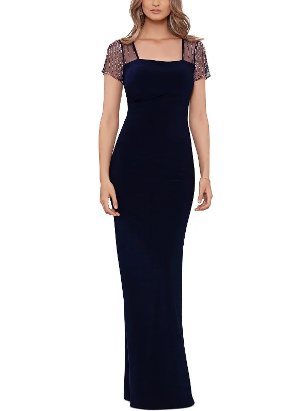 White Satin Party Dress for Elegant Affair -Womens Embellished Polyester Evening Dress White Satin Party Dress for Elegant Affair -Womens Embellished Polyester Evening Dress