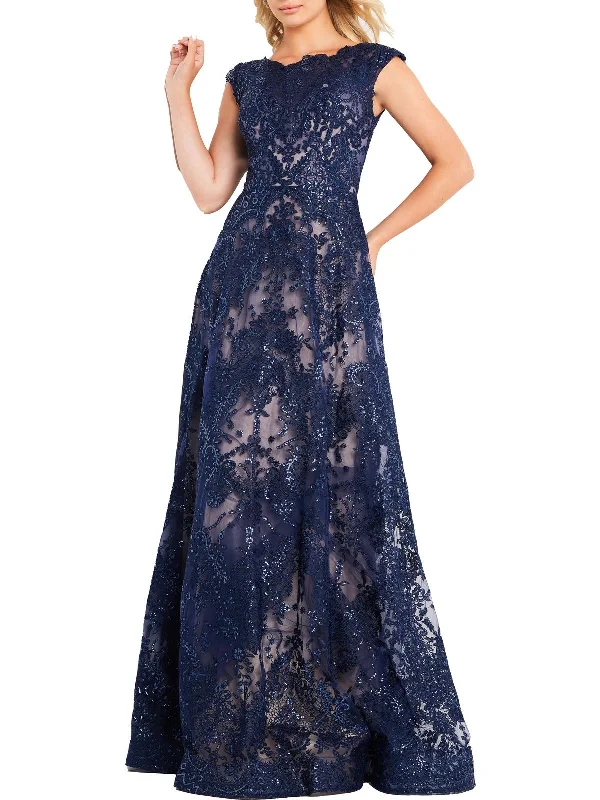 Asymmetrical Party Dress for Edgy Style -Womens Embroidered Sequined Evening Dress