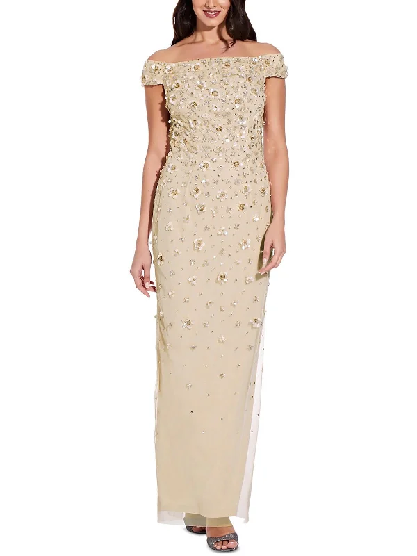 Pink Lace Party Dress for Romantic Vibe -Womens Floral Beaded Evening Dress
