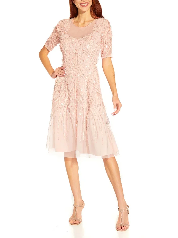 Formal Party Dress for Weddings -Womens Floral Embellished Cocktail and Party Dress