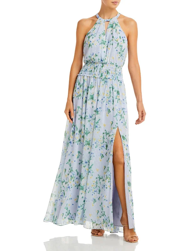 Strapless Floral Party Dress for Outdoor Events -Womens Floral Long Evening Dress