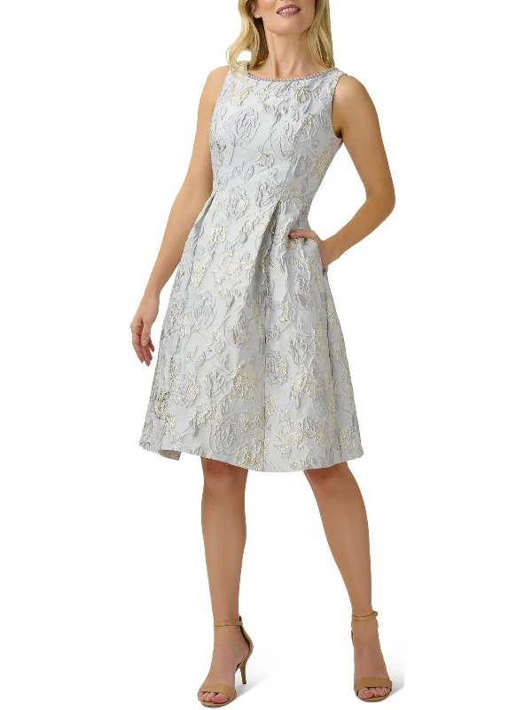 Vintage Party Dress for Retro Look -Womens Floral Metallic Cocktail and Party Dress