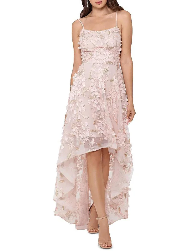 Wide Sleeve Party Dress for Trendy Style -Womens Floral Metallic Evening Dress