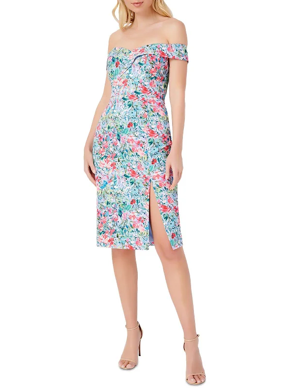 Chic Wrap Party Dress for Stylish Look -Womens Floral Midi Cocktail and Party Dress