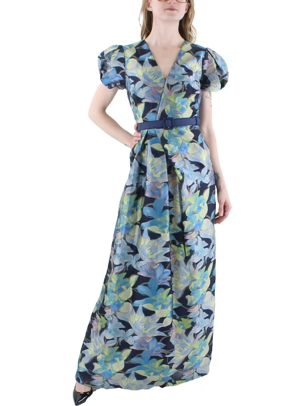Short Sleeve Party Dress for Summer Gatherings -Womens Floral Pleated Evening Dress Short Sleeve Party Dress for Summer Gatherings -Womens Floral Pleated Evening Dress