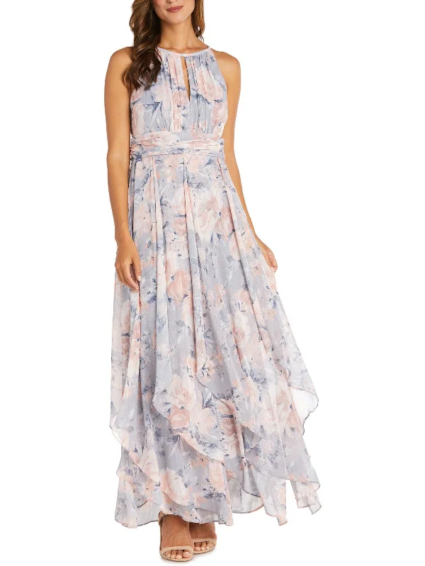 Romantic Lace Party Dress for Engagement Party -Womens Floral Print Halter Evening Dress Romantic Lace Party Dress for Engagement Party -Womens Floral Print Halter Evening Dress