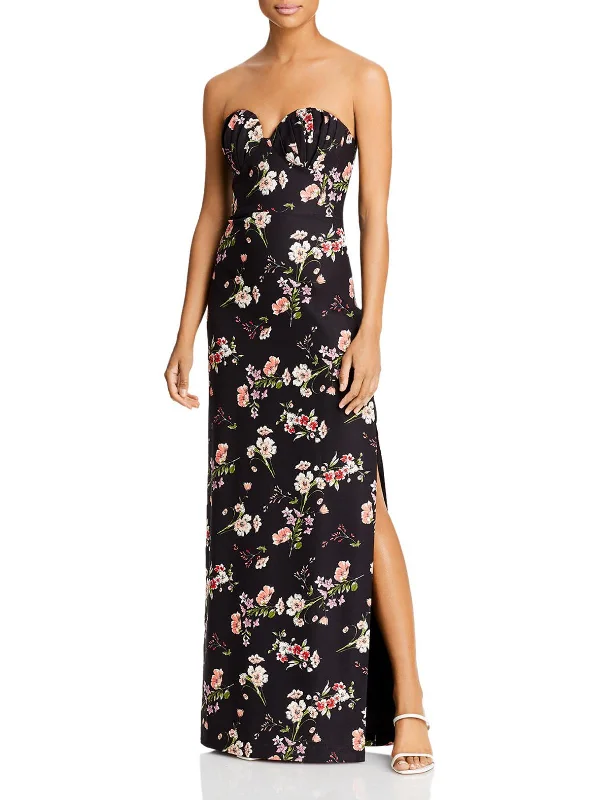 Sweetheart Neck Party Dress for Romantic Look -Womens Floral Print Maxi Evening Dress Sweetheart Neck Party Dress for Romantic Look -Womens Floral Print Maxi Evening Dress
