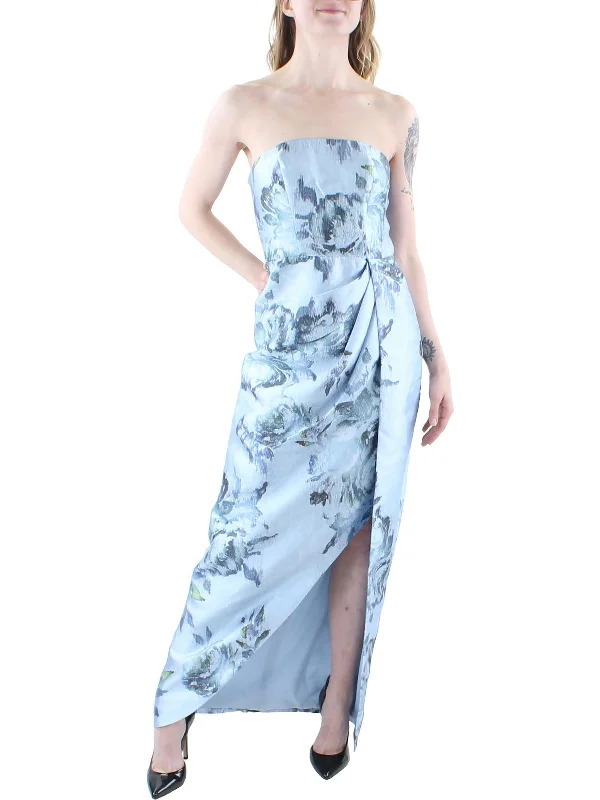 Colorful Sequin Party Dress for Bold Style -Womens Floral Strapless Evening Dress