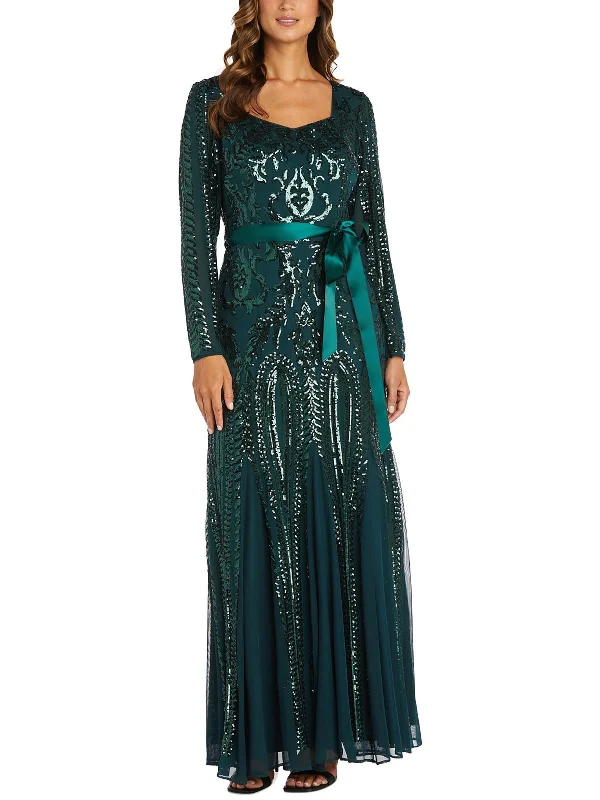 Fit-and-Flare Party Dress for Comfort and Style -Womens Godet Maxi Evening Dress