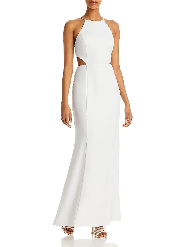 Back Tie Party Dress for Adjustable Fit -Womens Halter Cut-Out Evening Dress