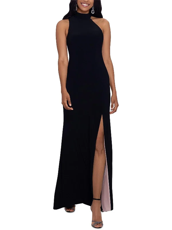 Puff Sleeve Sequin Party Dress for Fun Glam -Womens Halter Formal Evening Dress