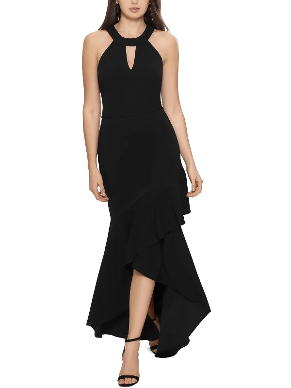 Vintage Inspired Party Dress for Retro Glam -Womens Halter Ruffled Evening Dress