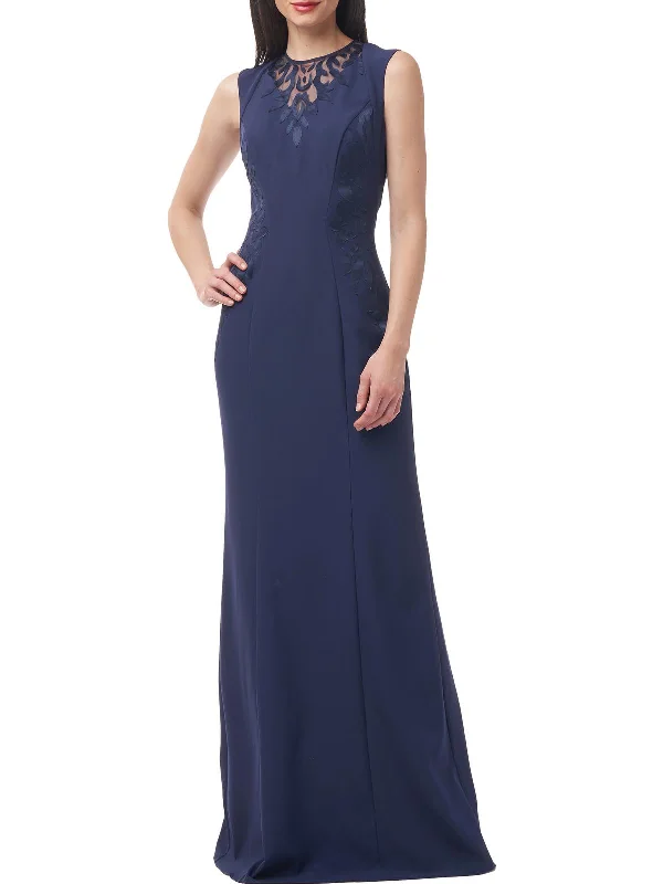 Tuxedo Party Dress for Formal Dinner -Womens Illusion Maxi Evening Dress