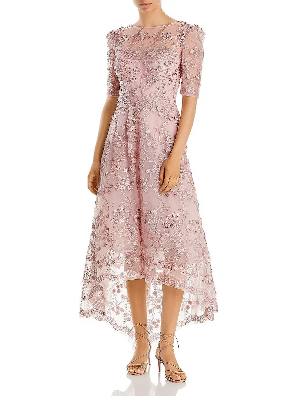 Satin Wrap Party Dress for Luxe Vibe -Womens Illusion Midi Evening Dress