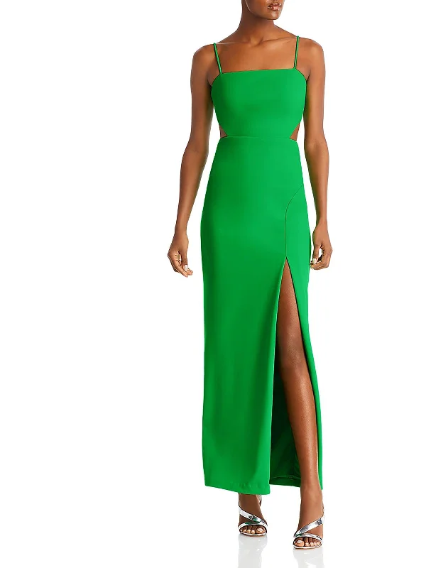 Casual Wrap Party Dress for Relaxed Vibe -Womens Knit Cut-Out Evening Dress