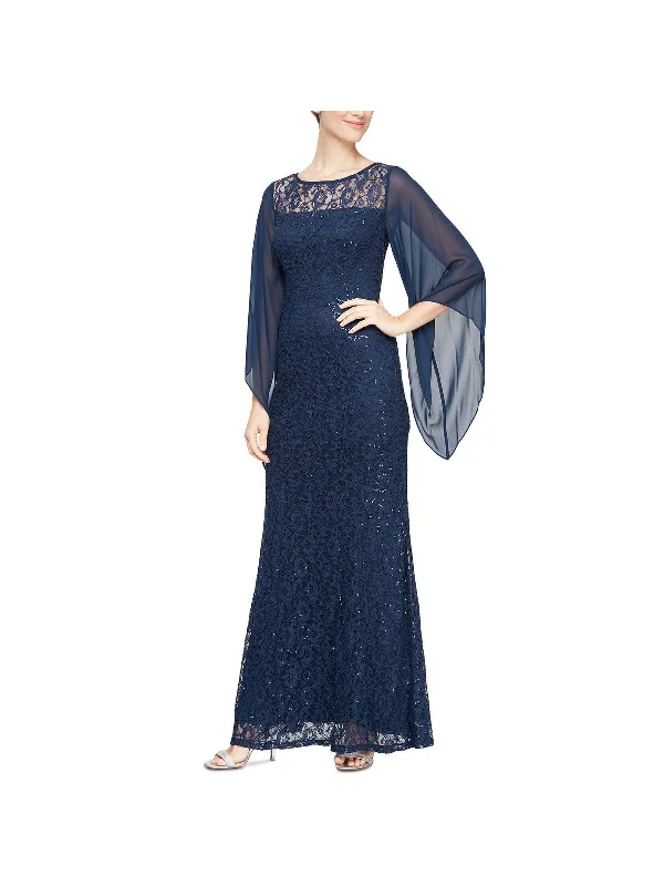 Bohemian Party Dress for Casual Glam -Womens Lace Embellished Evening Dress