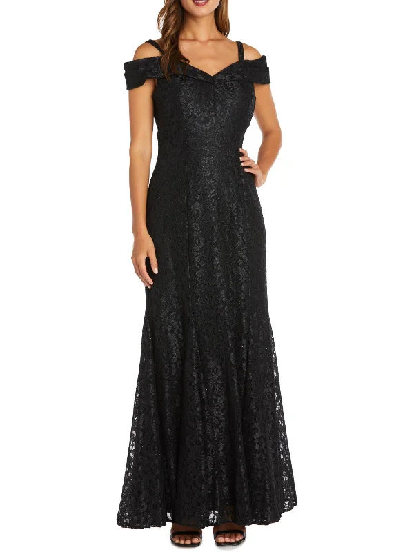 Button Detail Party Dress for Unique Touch -Womens Lace Formal Evening Dress