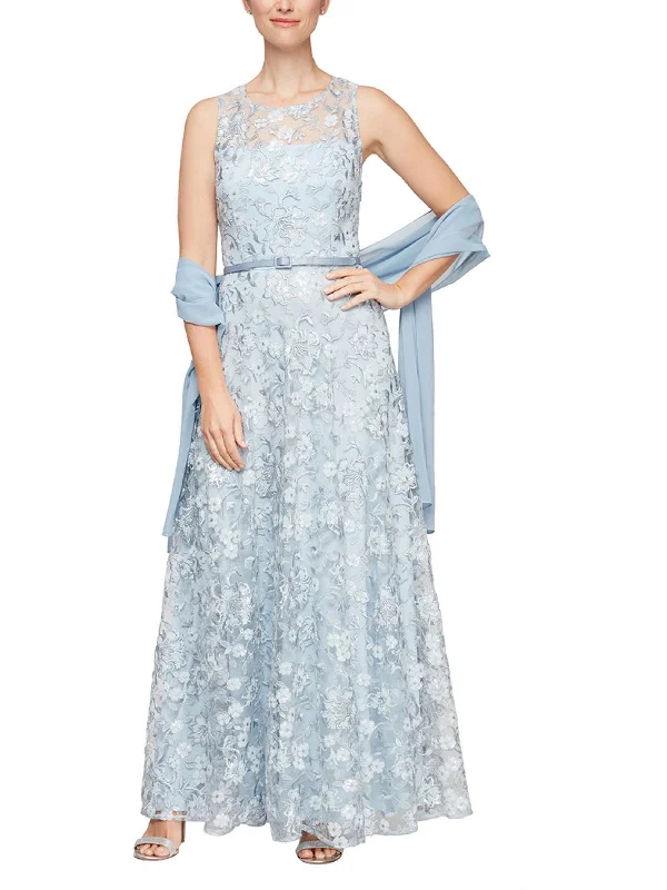 Back Tie Party Dress for Elegant Adjustability -Womens Lace Full Length Evening Dress Back Tie Party Dress for Elegant Adjustability -Womens Lace Full Length Evening Dress