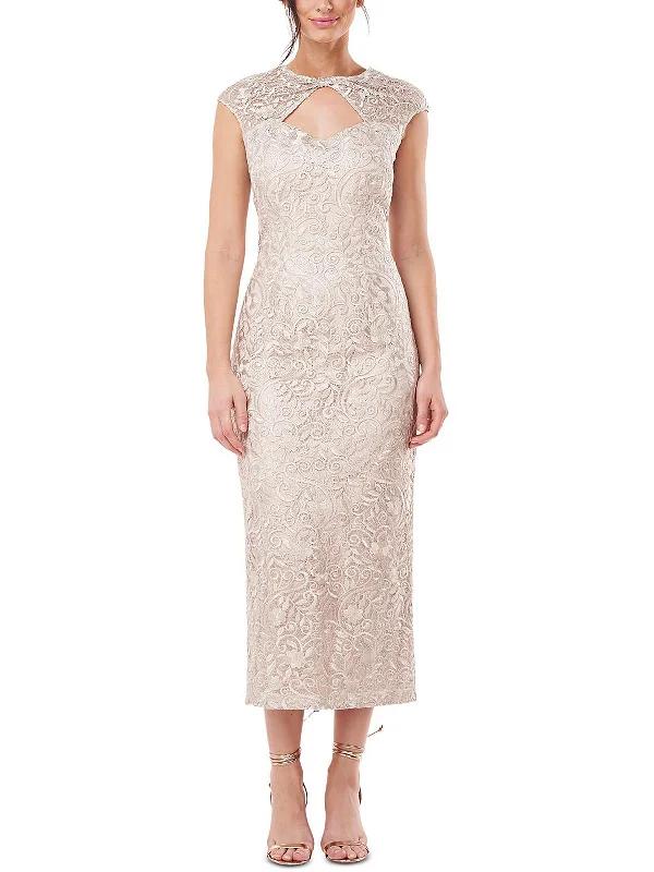 Fit-and-Flare Party Dress for Comfort and Style -Womens Lace Long Cocktail and Party Dress