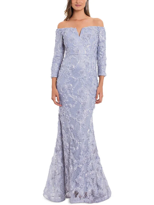 Minimalist Shift Party Dress for Modern Style -Womens Lace Maxi Evening Dress