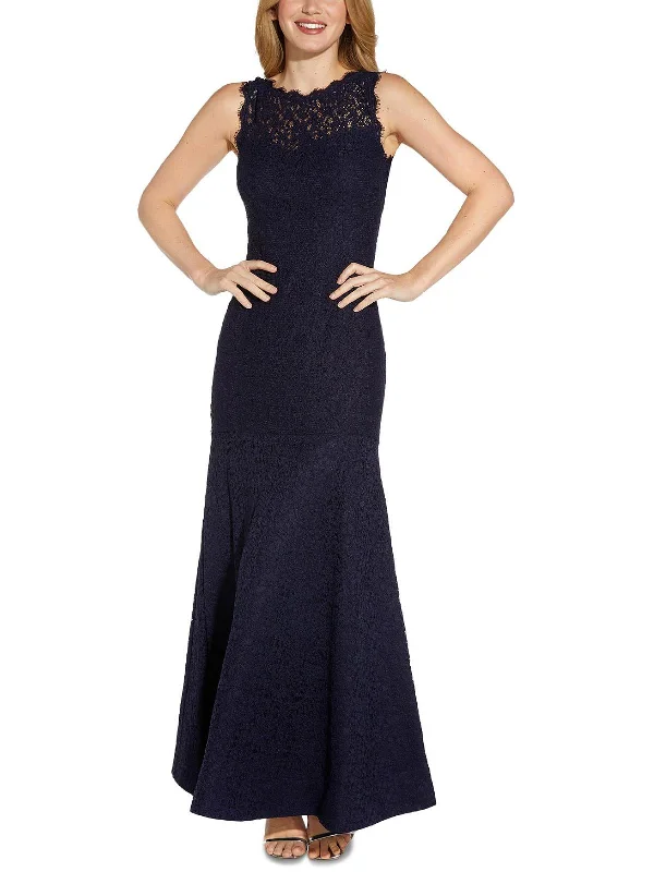 Black Velvet Party Dress for Chic Look -Womens Lace Maxi Evening Dress
