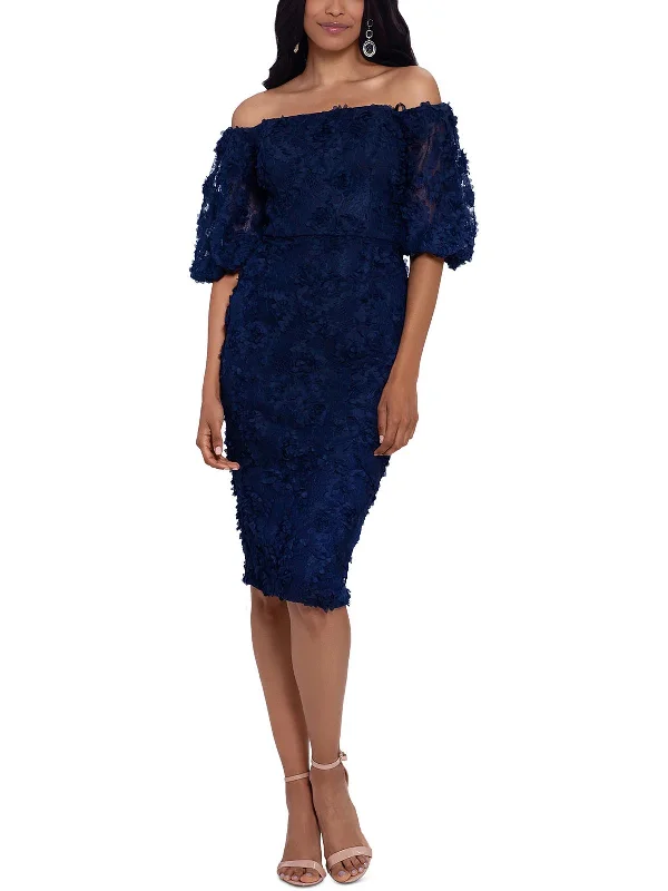 Silk Party Dress for Luxurious Look -Womens Lace Midi Cocktail and Party Dress