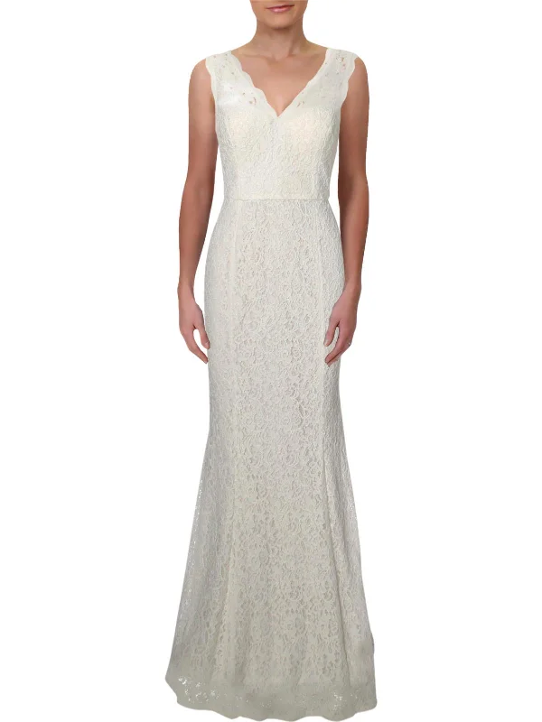 A-line Party Dress for Comfortable Fit -Womens Lace Sleeveless Evening Dress